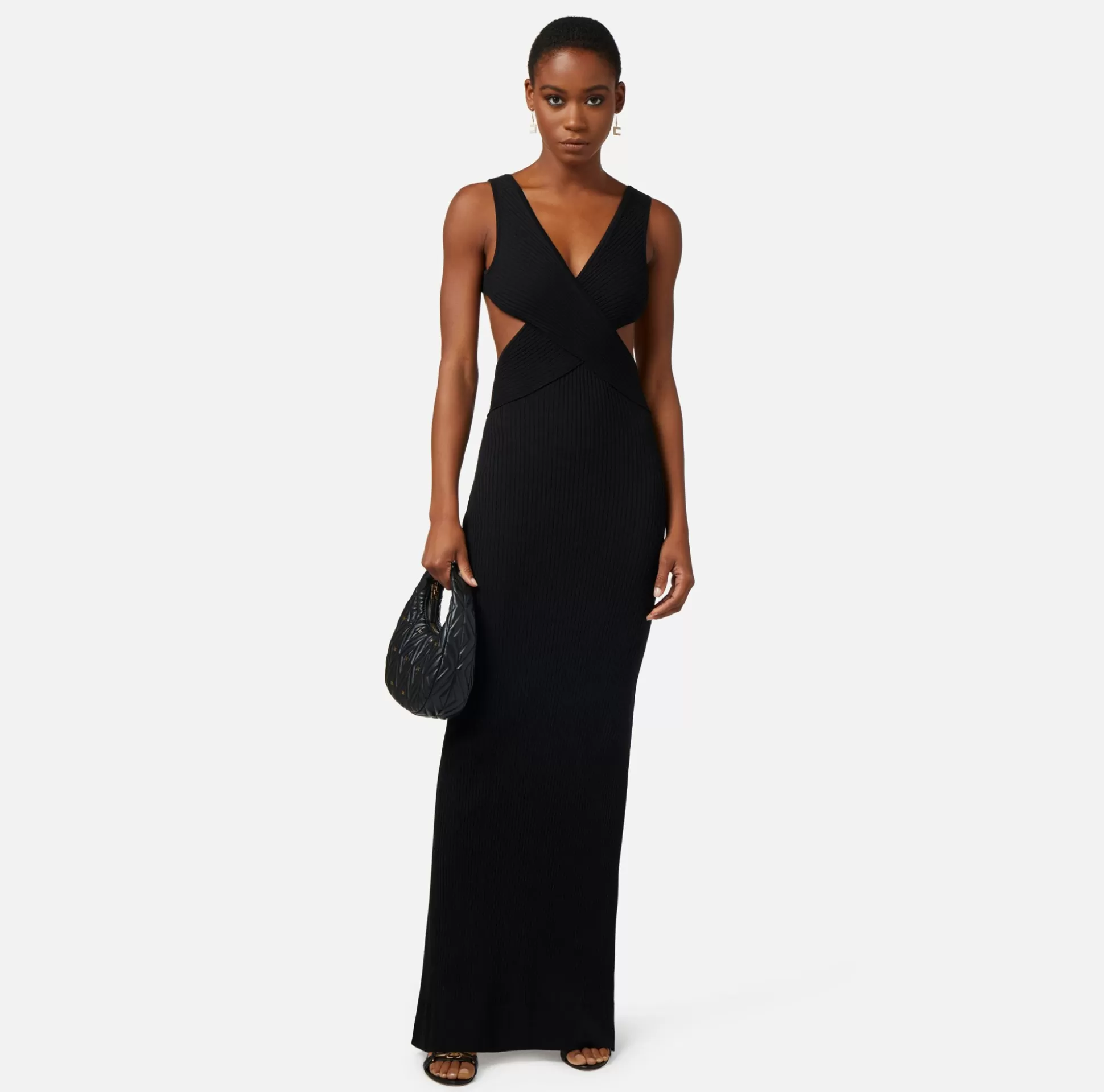 Elisabetta Franchi Abiti^Abito Red Carpet In Viscosa A Costine Con Cut-Out Schiena