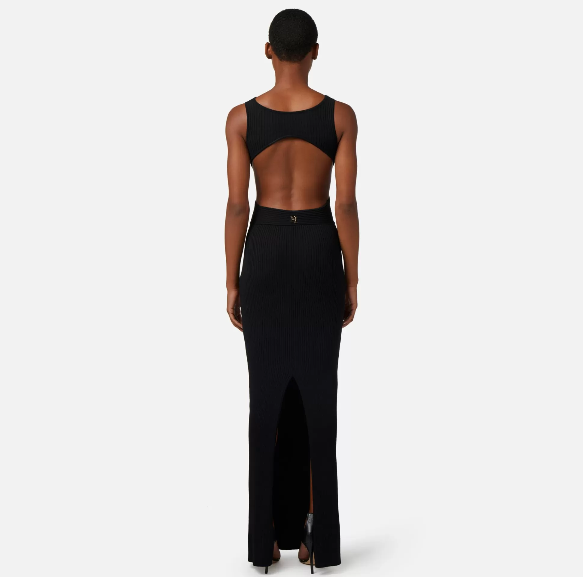 Elisabetta Franchi Abiti^Abito Red Carpet In Viscosa A Costine Con Cut-Out Schiena