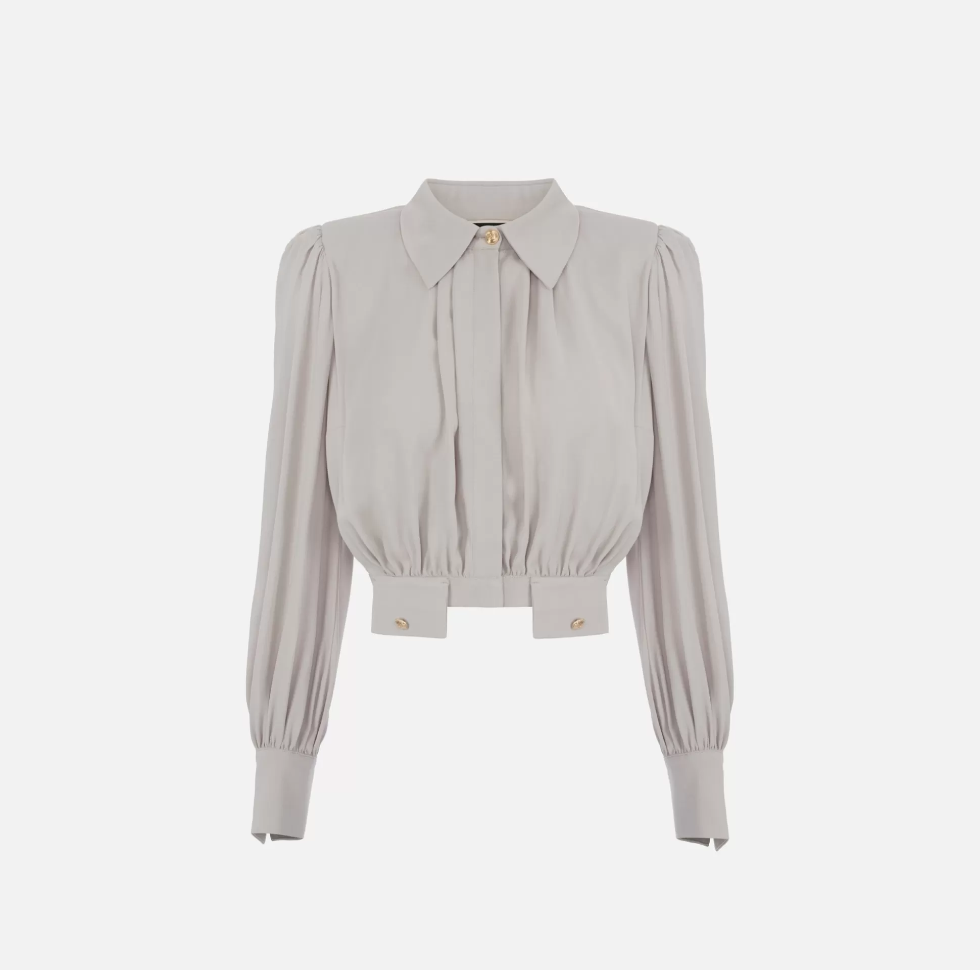 Elisabetta Franchi Camicie E Bluse^Camicia Cropped In Georgette Di Viscosa