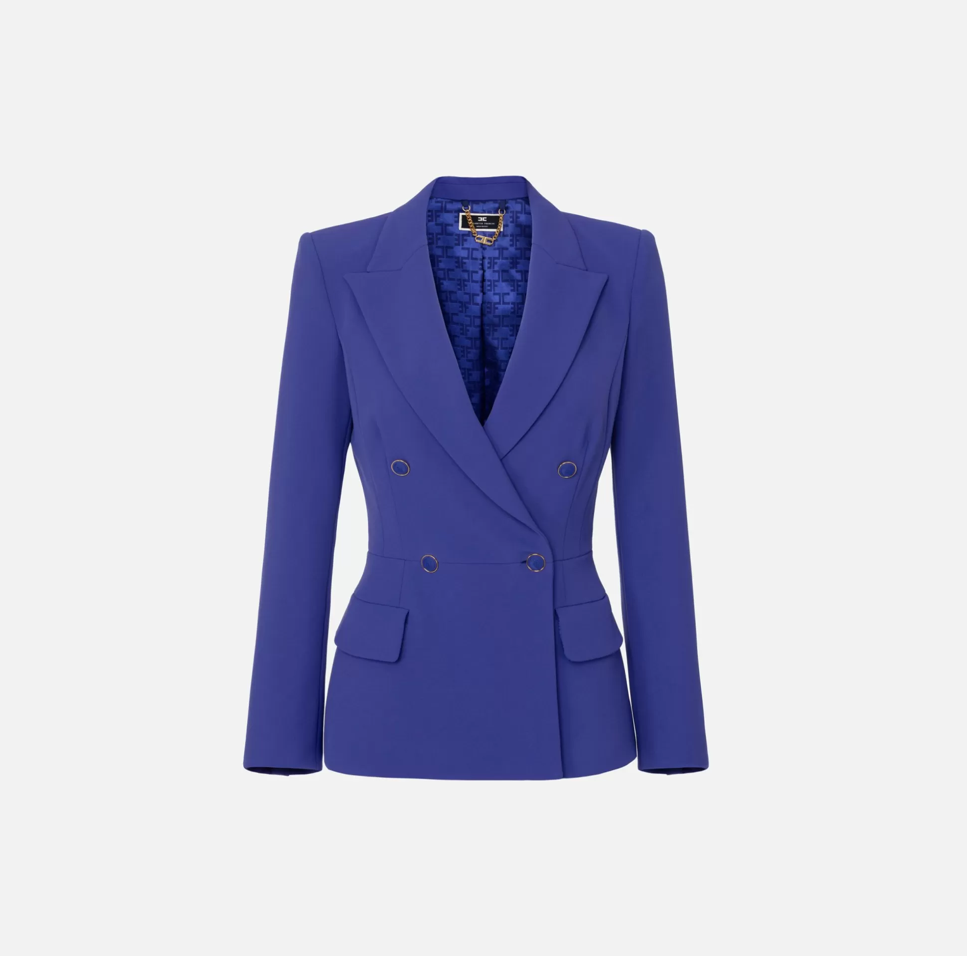 Elisabetta Franchi Giacche & Trench^Giacca Doppiopetto In Crepe Con Taglio In Vita