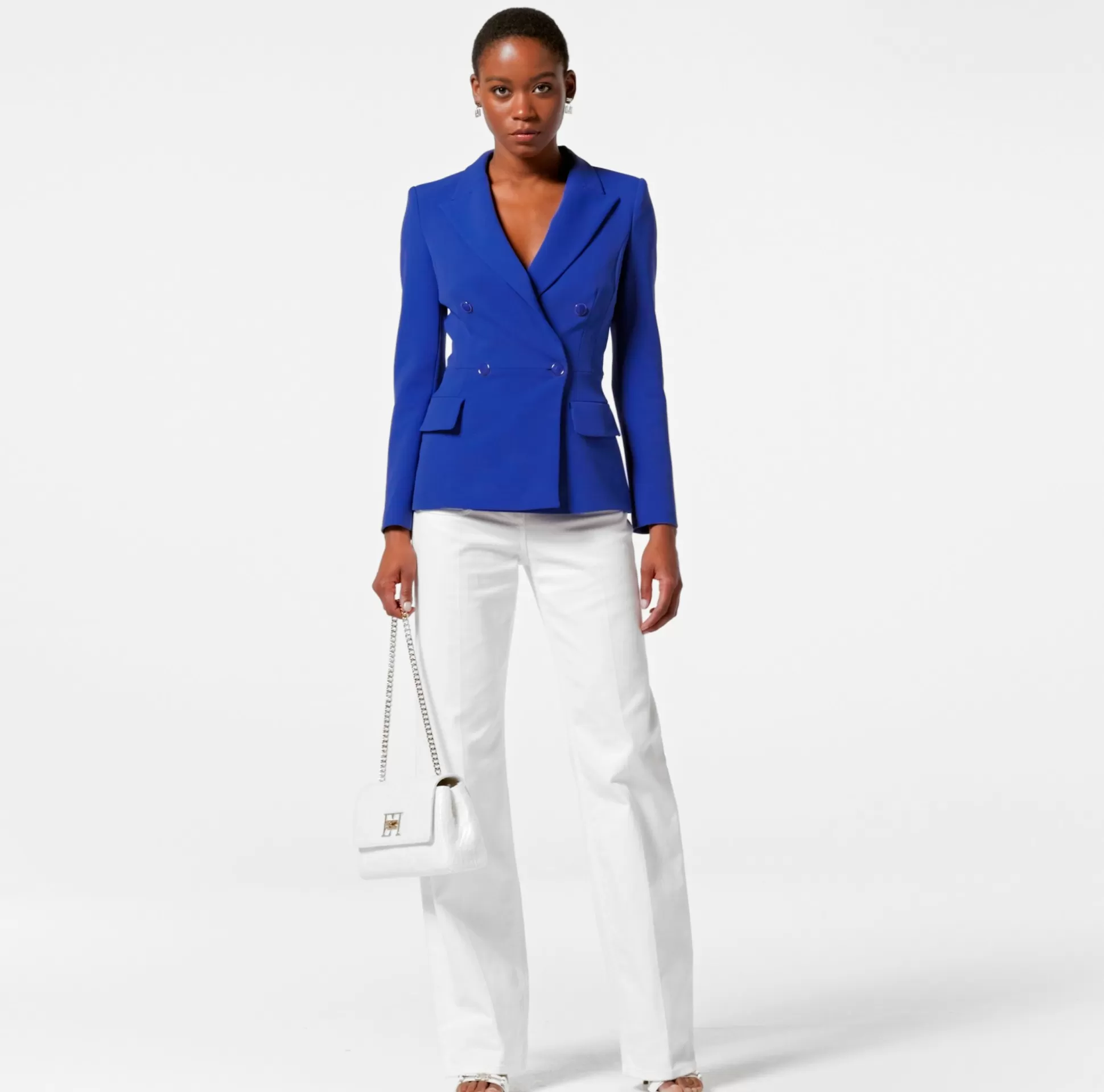 Elisabetta Franchi Giacche & Trench^Giacca Doppiopetto In Crepe Con Taglio In Vita